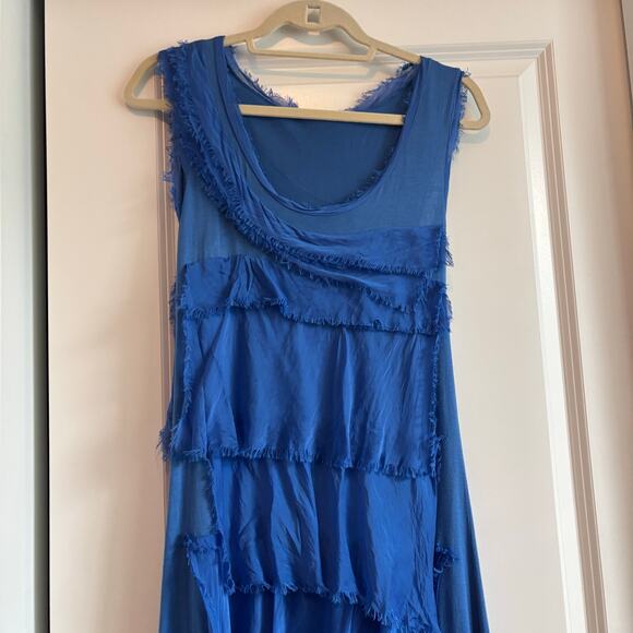 Made in Italy Women’s Silk Layered Maxi Dress Sz S/M Lagenlook Artsy Art2wear - Picture 4 of 14